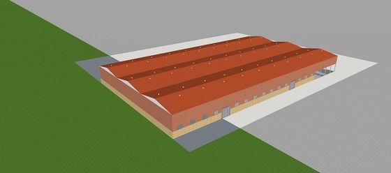Q355Bは軽い鉄骨フレームの家の格子鉄骨構造の小屋の研修会を組立て式に作った