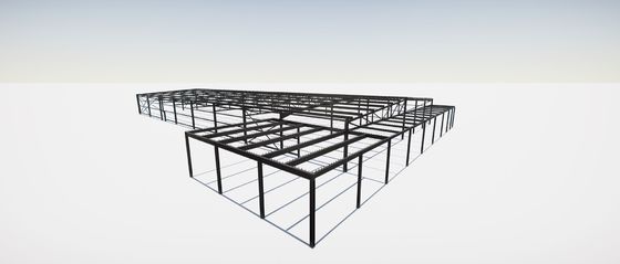 サンドイッチ パネル/鋼板の壁が付いている斜面/平屋根の鉄骨構造の倉庫
