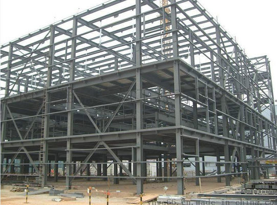 丈夫なプレハブの鋼鉄建物の防雨溶接の鉄骨構造のオフィス