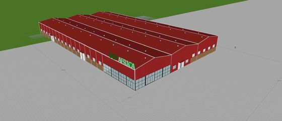 再使用可能な構造スチールフレームワークQ235B鉄骨構造の商業建物