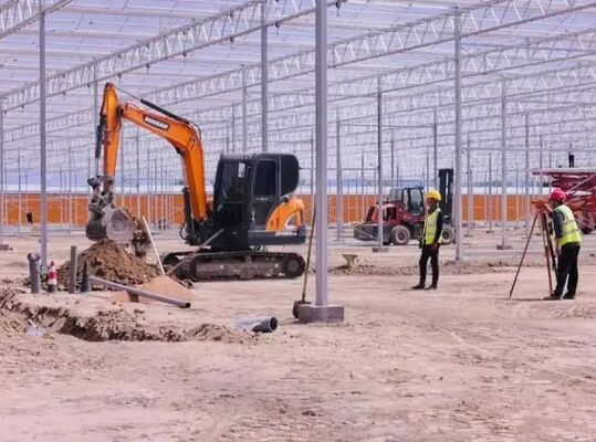 A continuous-span polyethylene film greenhouse for cultivating high-quality flowers