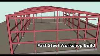 鉄骨造材を使用した作業場